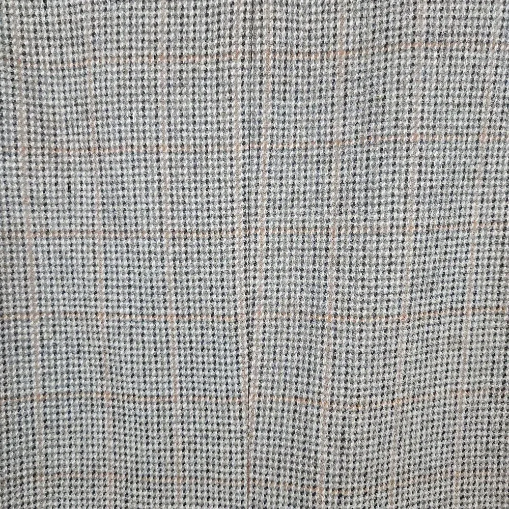 Lands End Men's Blazer Brown‎ Windowpane Tweed Size 42S 100% Lambswool PINHOLES